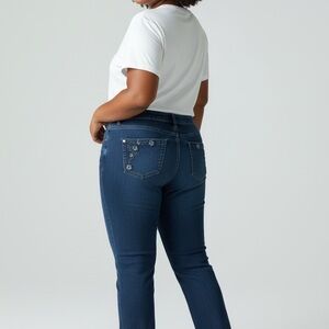 CJ Banks Women’s plus size 16W Vintage embroidered Jeans! Dark wash and GUC!